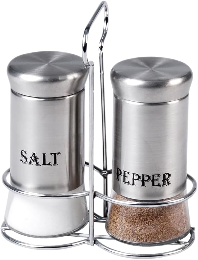 Cuisine Art طقم ملح وفلفل من كوزين آرت زجاج صودا لايم، 150 مل، 2 قطعة، فضي - Image 3